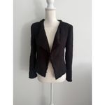 Ann Taylor  LOFT Black Knit Long Sleeve Blazer Jacket Size 4P Photo 3