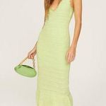 Amanda Uprichard  Green Cotton Crochet Beachy Lainey Midi Dress Size Medium Photo 0