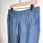 ZARA Women's Large Lightweight Elastic Waist Tapered Leg Casual Pants BlueGray Photo 3