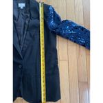 Dazzling Navy Sequin Sleeve ILOVEH81 Blazer‎ size 8 Blue Photo 3