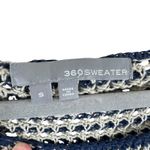 360 Sweater 100% Linen Blue Cream Striped Nautical 3/4 Sleeve Sweater Size S Photo 4