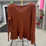 Paper Crane  Orange Ribbed Long Sleeve Blouse Photo 1
