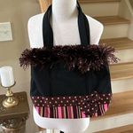 Foo Foo Frilly Purse black Shoulder bag Pink Brown Polka Dot Bow Photo 8
