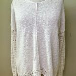 Lucky Brand Delicate Knit Chunky Textured Pullover Ivory White Boho Sweater Sz S Photo 0