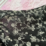 Floral Button Up Top, 3/4 Sleeve‎ Blouse, Lightweight, Semi Sheer Shirt Black Photo 4