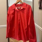 1901 Women's Button Down Shirt, L, Red Photo 0