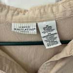 White Stag  beige button down collared shirt sleeve shirt textured crepe 3X Photo 2