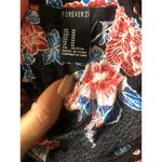 Forever 21 Strappy floral black tank top with fringe size M Photo 3