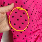 ZARA  Trafaluc Bright Pink Polka Dot Ruched Asymmetrical Dress Photo 8