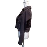 Anthropologie Jacket Gray Faux Suede Cropped Moto Biker size Medium Photo 2