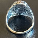 Cute black obsidian S925 silver ring size 7.5 Photo 3