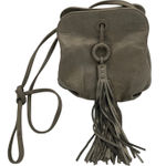 Hobo Birdy Leather Crossbody Bag Grey Tasselled Accent Gray Photo 0