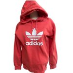 Adidas Originals Hoodie Women Small Coral Trefoil Logo Sweatshirt Pullover S Photo 1