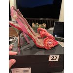 Betsey Johnson  Ainsleyy Women's Heeled Sandals Shoes Size 9 Red Multi Floral‎ Photo 3