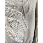 Lush Clothing Lush Chunky Cable Knit Oversized Cropped Sweater in Cream Size Medium Photo 7