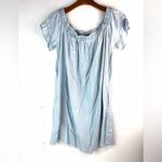 Hem & Thread  S Chambray Raw Hem Pocketed Peasant Dress Photo 7