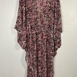 Torrid maxi burgundy leopard animal print sheer chiffon coverup kimono size 1/2 Photo 8