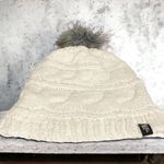 The North Face  Womans White Cable Thick Knit Pom Pom‎ Beanie Hat Photo 0