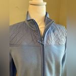 Talbots Women fleece jacket blue Medium/P quilted full zip Photo 1