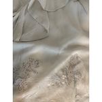 Vintage 90s Y2K Champagne Ruffle 100% Silk Strapless Beaded Dress Fairycore S Gray Size XS Photo 4