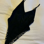 Forever 21 Black Floral One Piece Swimsuit Photo 0