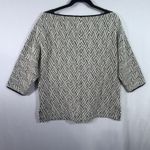 Chico's Cream Black Diamond Jacquard 3/4 Sleeve Top Blouse Size 1 US M Workwear Photo 1