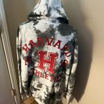 Zoe & Liv  NWT Size 1x White & Gray Tie Dye Harvard Zip Front Hoodie Sweatshirt Photo 4