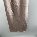 Birdy Grey ‎ Lisa Shiny Satin Cowl Neck Sleeveless Midi Dress in Taupe Sz L NEW Photo 5