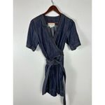 Pilcro Anthropologie  and the Letterpress Size 2 Belted‎ Blue Denim Romper Photo 2