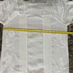 ZARA  Women’s Size M White Lace Square Neck Embroidered Gauzy Midi Dress Photo 8