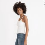 Madewell NWT  Lucie Smocked Tank Top: Eyelet White, Size Large Photo 1