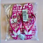 PINK - Victoria's Secret PINK Victoria’s Secret Pink Gossip Dog Print Flip Flops Beach Pool NEW Size 7 Photo 3