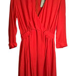 ASOS Elegant Red Dress Pleated Skirt Button Detail Rayon NWT Size 6 Cocktail Photo 0