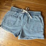 Natural Reflections  Light Denim Knit Shorts Photo 0