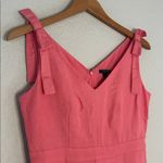 Ann Taylor  Linen Tank Dress Shoulder Bow Preppy Coral Brunch Girly Feminine Photo 2