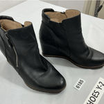 Womans Soul Haley Wedge Booties 8.5 Black Side Zip Almond Toe Photo 0