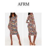 AFRM Bohemian Women’s Multicolor Floral Mesh Midi Body Photo 1