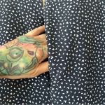 Banana Republic  Navy Blue Floral 3/4 Sleeve Crew Neck Shift Dress 8 EUC Photo 6