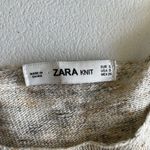 ZARA Knit Dress Womens Size S Beige Knit Short Sleeve Cotton Acrylic Linen Blend Photo 2