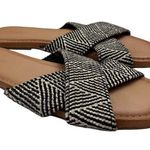 Old Navy Cross-Strap Slide Sandals Geometric Black-White 8 Photo 0