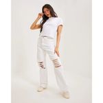 Dr. Denim Echo Wide Leg Jeans in White Ripped 25/32 New Womens Denim Pants Photo 11