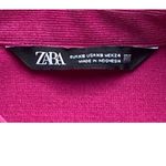 ZARA  Oversized Flowy Hot Pink Jacket Blouse Pockets & Side Slits ~ Women's XS Photo 5