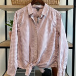 Eddie Bauer NWT  Etesian Tie Front Button Up Collar Shirt, L Photo 0