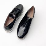 Brash  Black Faux Leather Textured Lace Up Platform Oxford Loafers Size 8.5 Photo 0