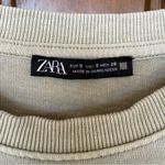 ZARA Beige Wide Sleeve Crewneck Sweater Small Photo 1