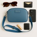 TwelveLittle Companion Crossbody Blue Vegan Leather Small Diaper Bag Purse GUC Photo 11