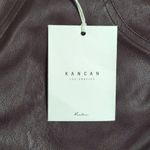 NWT KanCan Yoko Mid Rise Faux Leather Bootcut Pants Burgundy Flare Pants 9/28 Brown Photo 9