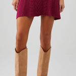For Love & Lemons Magenta Cable Knit Layton Mini Skirt S Photo 0