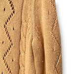 Talbots  Women's Cable Knit Pullover Sweater Brown Medium Fisherman Chunky‎ Photo 2
