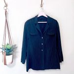 Escada Vintage Black and White Pinstripe Padded Shoulder Blazer Size L Size L Photo 1